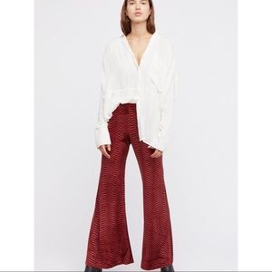 Free People the minx velvet flared pull on pants L
